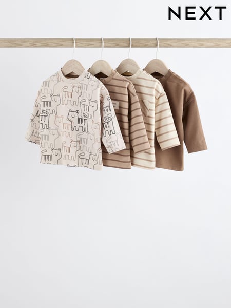 Monochrome Long Sleeve Baby T-Shirts 4 Pack (N35977) | € 18 - € 19