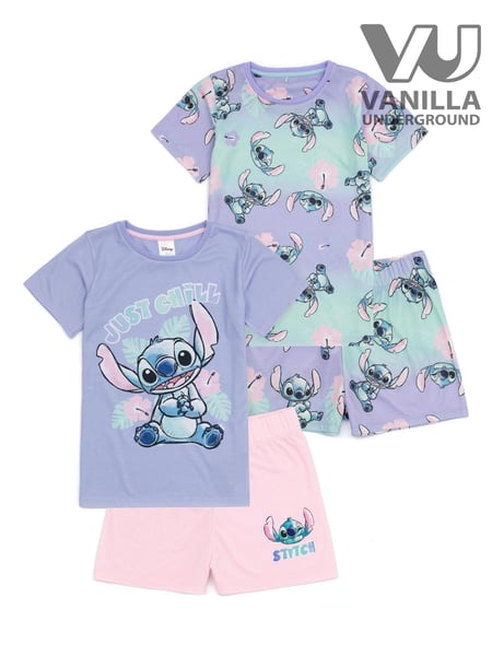 Vanilla Underground Purple Girls Disney Lilo & Stitch Pyjamas 2 Pack (N38135) | € 42