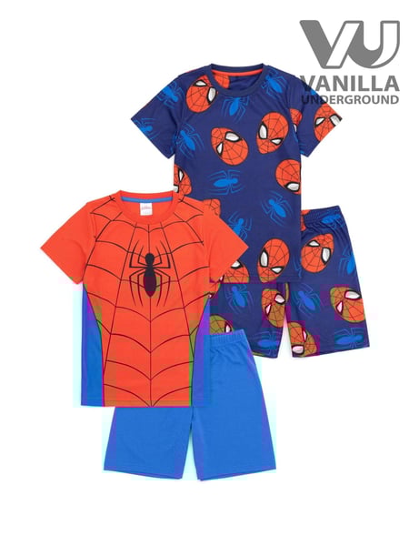 Vanilla Underground Red Boys Spiderman Pyjamas 2 Pack (N38151) | € 42