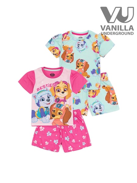 Vanilla Underground Pink Girls Paw Patrol Pyjamas 2 Pack (N38161) | € 39