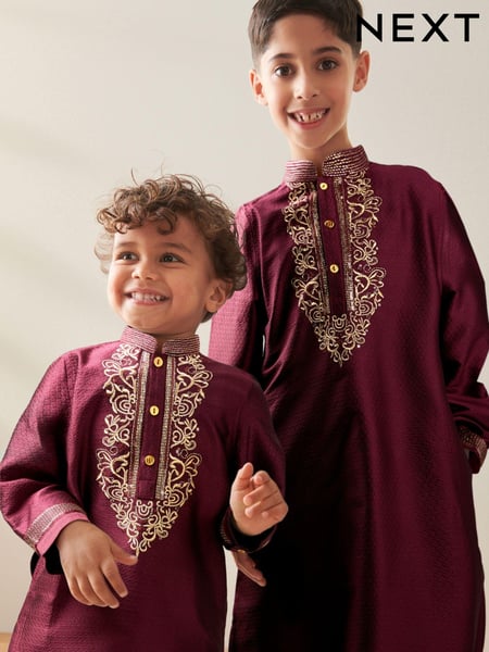Burgundy Red Kurta (3mths-16yrs) (N39749) | € 9 - € 13