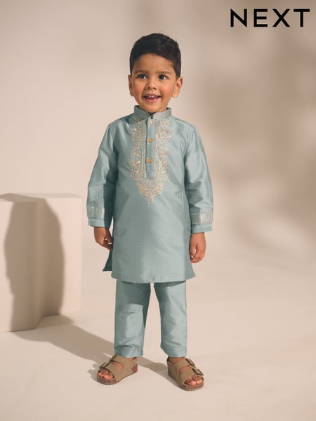 Turqouise Blue EID Kurta (3mths-16yrs) (N39754) | € 28 - € 38