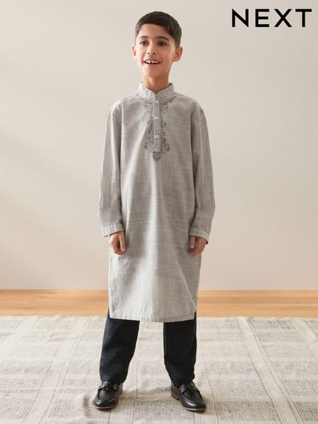 Grey Kurta (3mths-16yrs) (N39756) | € 5 - € 7