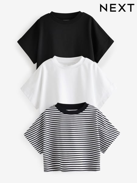 Monochrome Boxy T-Shirts 3 Pack (3-16yrs) (N40065) | € 17 - € 26
