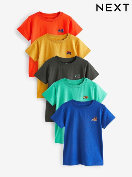 Red/Green Short Sleeve T-Shirts 5 Pack (3mths-7yrs) (N40091) | € 25 - € 30