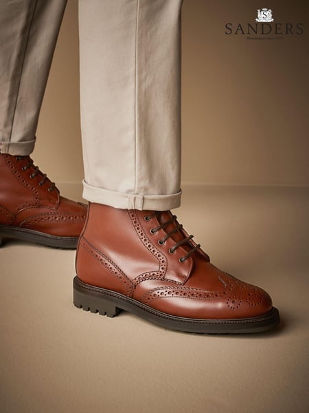 Tan Brown Leather Sanders for Next Cleated Brogue Boots (N40612) | € 413