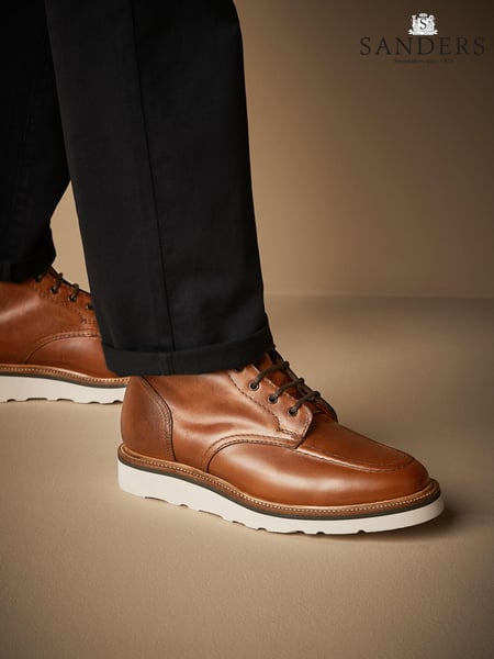 Tan Brown Leather Sanders for Next Apron Wedge Boots (N40614) | € 413