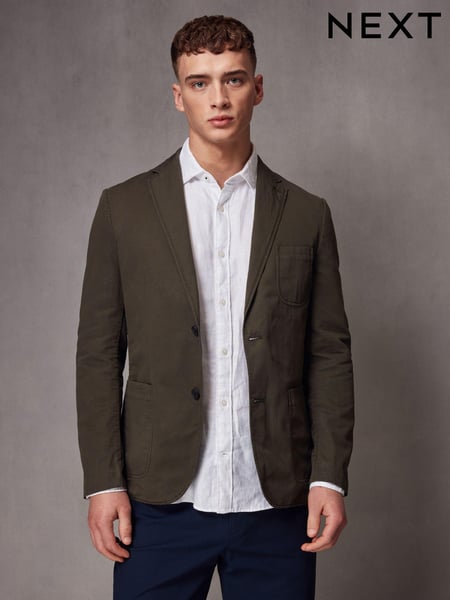 Khaki Green Slim Fit Garment Dye Blazer (N40659) | € 118