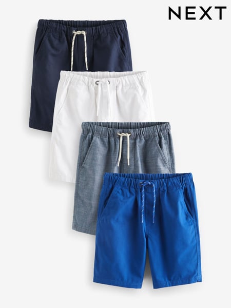 Blue Tones/White 4 Pack 100% Cotton Pull-On Shorts (3-16yrs) (N41076) | € 24 - € 44