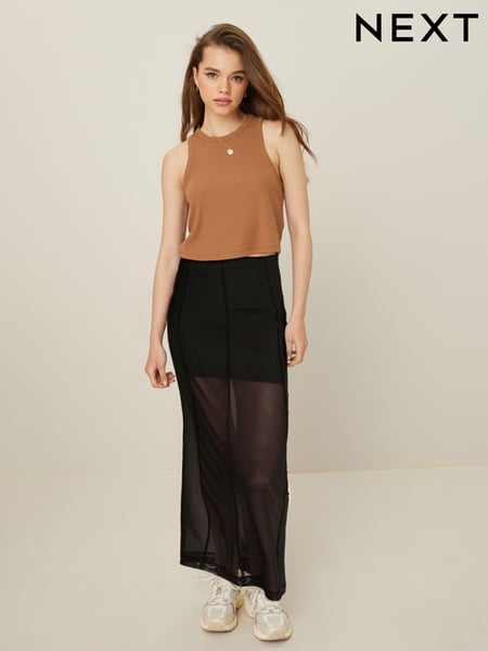 Black Mesh Midi Skirt (N41154) | € 8