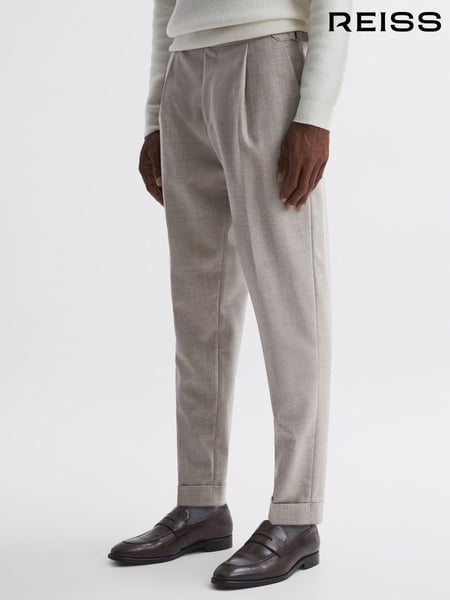 Reiss Oatmeal Beadnell Slim Fit Brushed Wool Trousers (N42247) | € 246