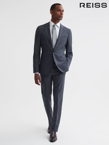 Reiss Airforce Blue Fine Modern Fit Single Breasted Wool Blazer (N42253) | € 465