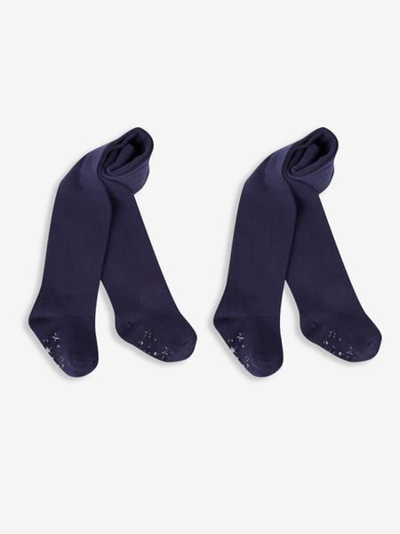 JoJo Maman Bébé Navy Blue 2-Pack Cotton Rich Tights (N43942) | € 24