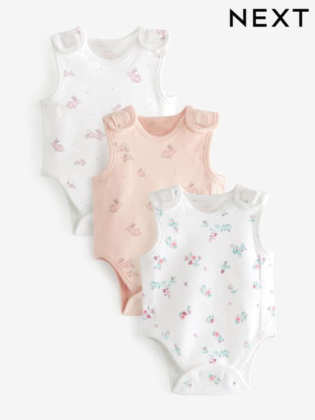 Pink Premature Baby 100% Cotton Vest Bodysuits 3 Pack (N44440) | € 9