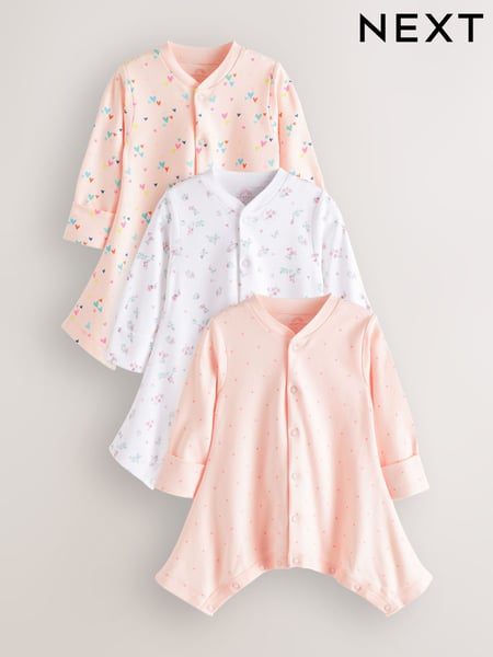 Pink Baby Hip Dysplasia 100% Cotton Sleepsuits 3 Pack (0-3yrs) (N44461) | € 37 - € 40