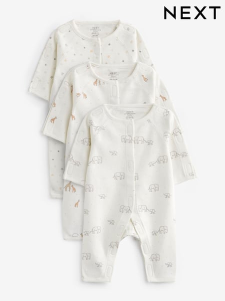 Neutral Premature Baby 100% Cotton Sleepsuits 3 Pack (0-0mths) (N44499) | € 15