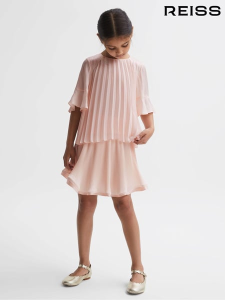 Reiss Pink Tommi Pleated Flare Sleeve Top (N44691) | € 86