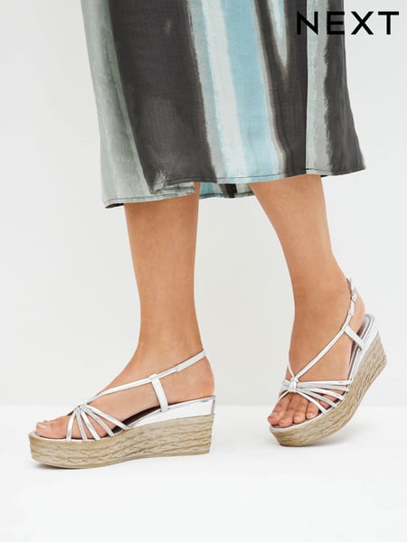 Silver Forever Comfort® Bling Multi Strap Wedges (N45045) | € 13