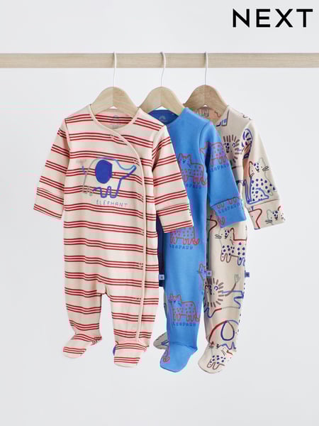Red Character Baby 100% Cotton Sleepsuits 3 Pack (0mths-2yrs) (N45109) | € 19 - € 21