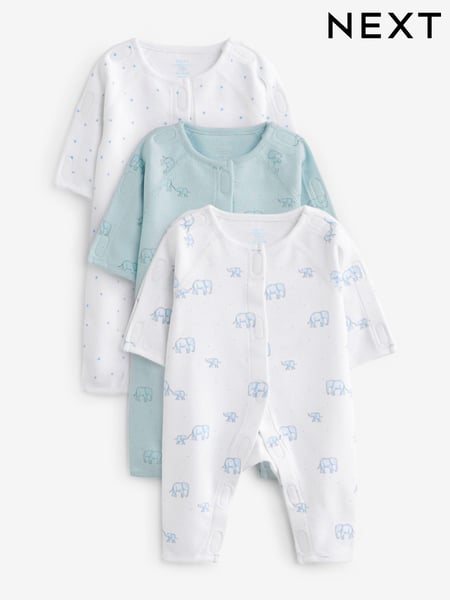 Blue Premature Baby Sleepsuits 3 Pack (0-0mths) (N45114) | € 26