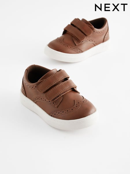 Tan Brown Standard Fit (F) Touch Fastening Brogues Shoes (N45371) | € 26 - € 31