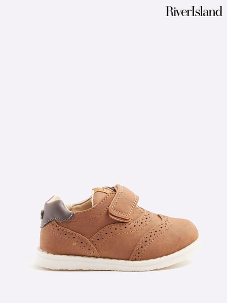 River Island Brown Boys Brogue Velcro Shoes (N47241) | € 17