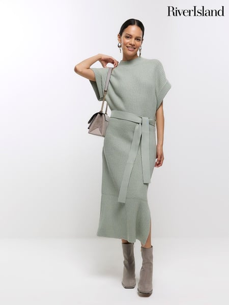 River Island Green Roll Neck Midi Dress (N48109) | € 45