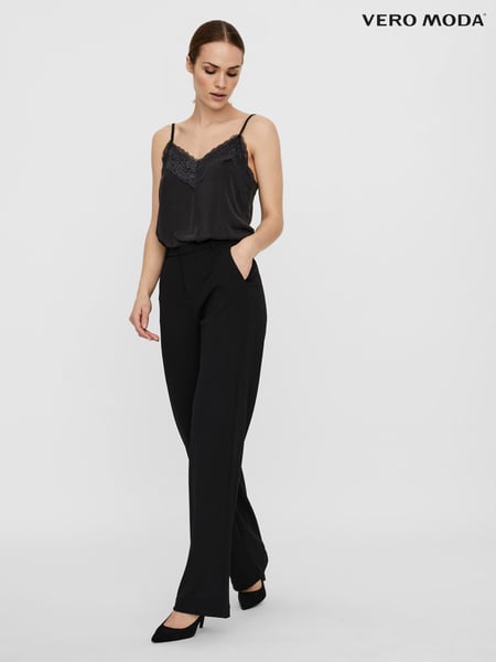 VERO MODA Black Tailored Stretch Straight Leg 100% Cotton Trousers (N50618) | € 55