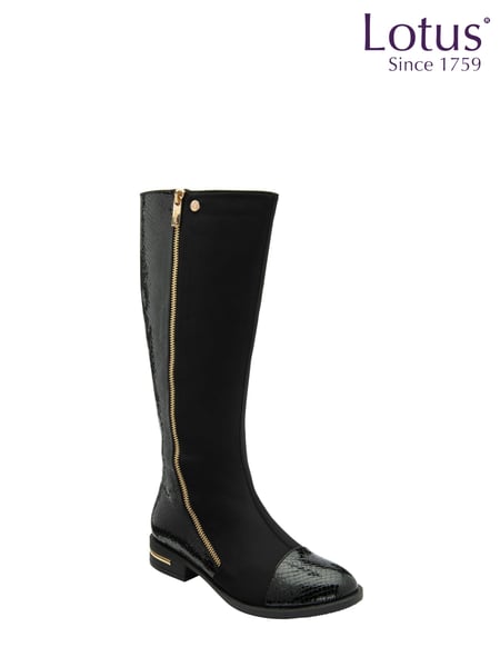 Lotus Black Knee High Boots (N50860) | € 58