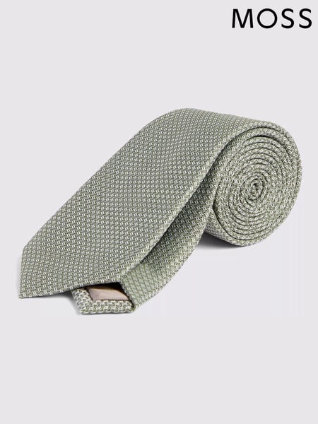 MOSS Light Green Textured Tie (N51180) | € 31