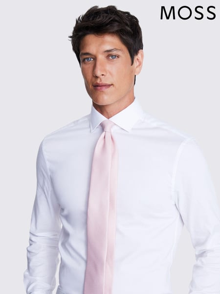 MOSS Light Pink Textured Tie (N51191) | € 31