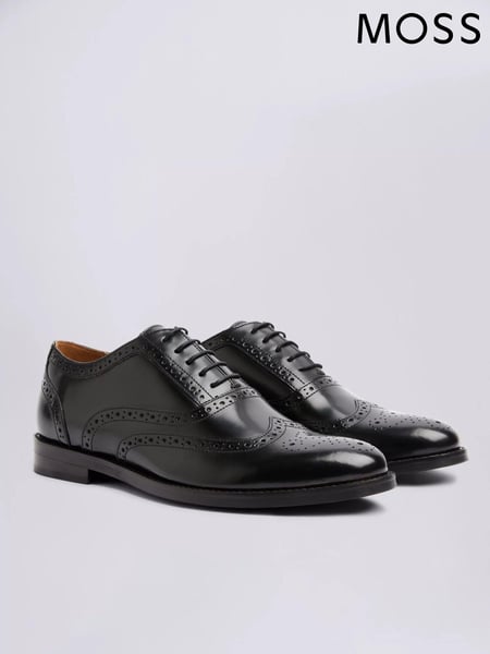 MOSS Black Oxford Brogue Shoes (N51567) | € 125