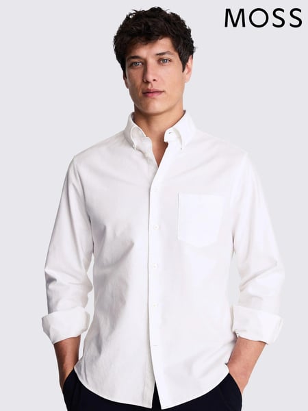 MOSS White Washed Oxford 100% Cotton Shirt (N51692) | € 62