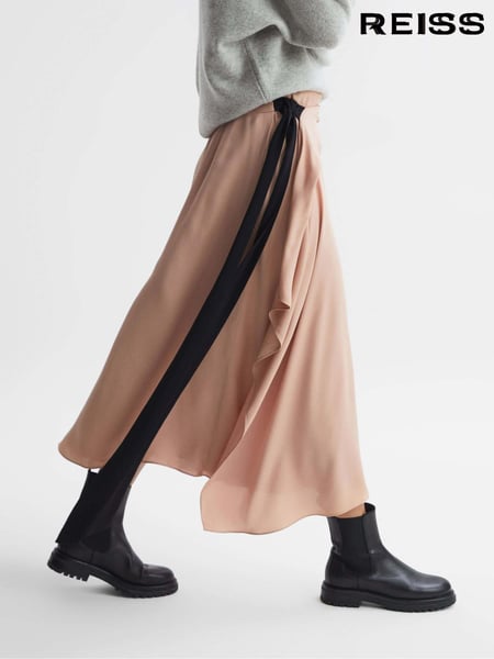 Reiss Nude Ria Contrast Bow Midi Skirt (N52041) | € 262