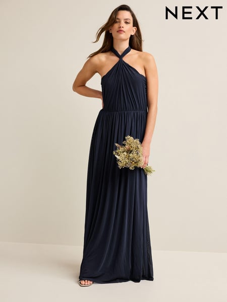 Navy Mesh Multiway Bridesmaid Wedding Maxi Dress (N52370) | € 105