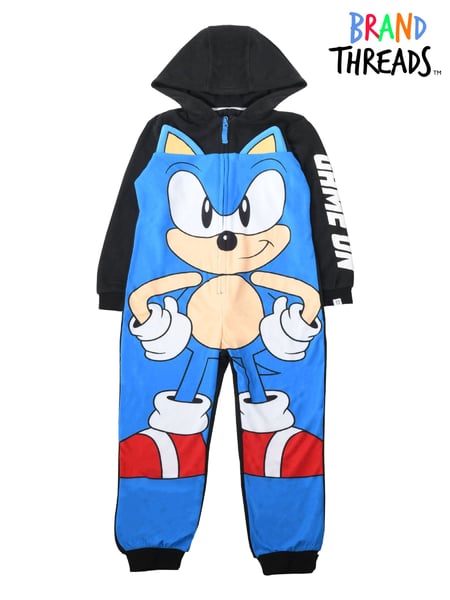 Brand Threads Blue Sonic The Hedgehog Boys Fleece All-In-One (N52401) | € 37