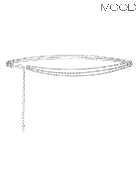 Mood Silver Crystal Layered Chain Belt (N52508) | € 31