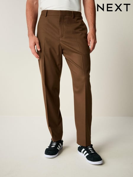 Brown Smart Flannel Slim Fit Trousers (N54495) | € 23