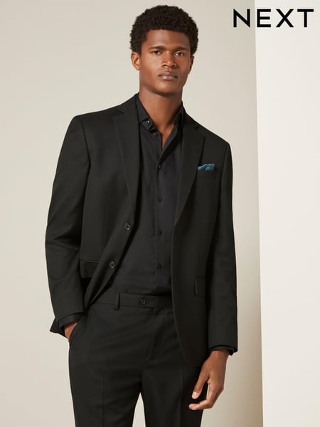 Black Regular Fit Textured Suit Jacket (N54855) | € 96