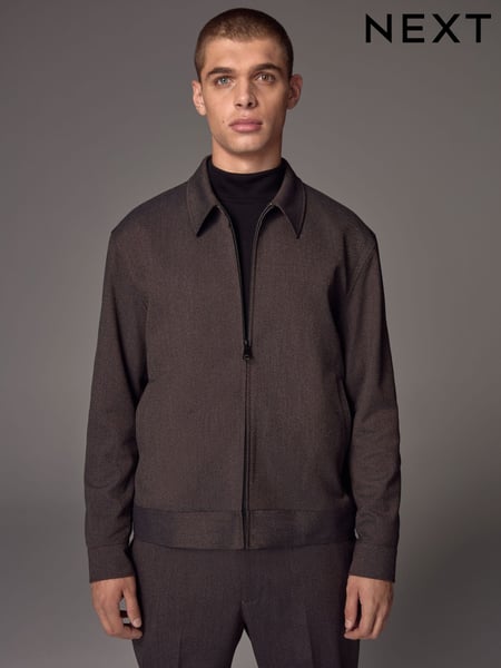 Burgundy Red Smart Twill Zip Through Shacket (N54868) | € 44