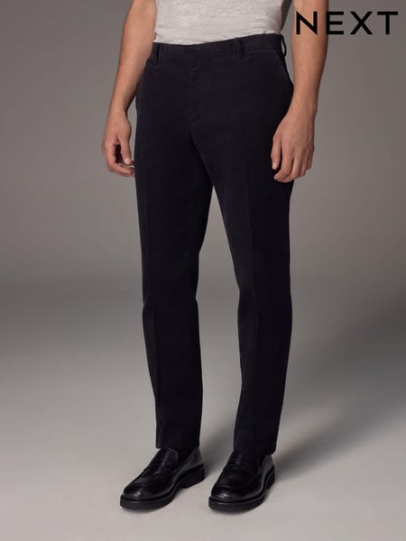 Black Straight Fit 100% Cotton Corduroy Suit Trousers (N54872) | € 37