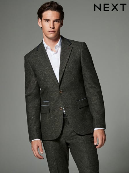 Green Regular Fit Trimmed Neppy Nova Fides Suit Jacket (N54885) | € 82