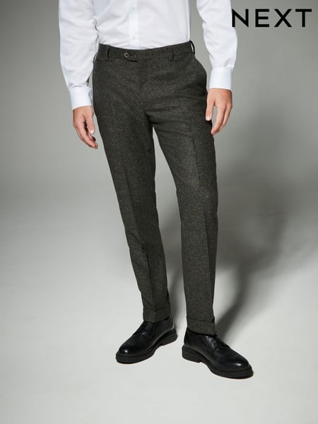 Green Regular Fit Trimmed Neppy Nova Fides Suit Trousers (N54886) | € 44