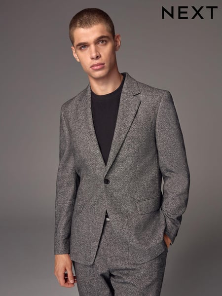 Charcoal Grey Slim Fit Donegal Suit Jacket (N54901) | € 118
