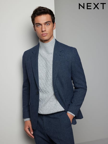 Blue Slim Fit Donegal Suit Jacket (N54903) | € 118