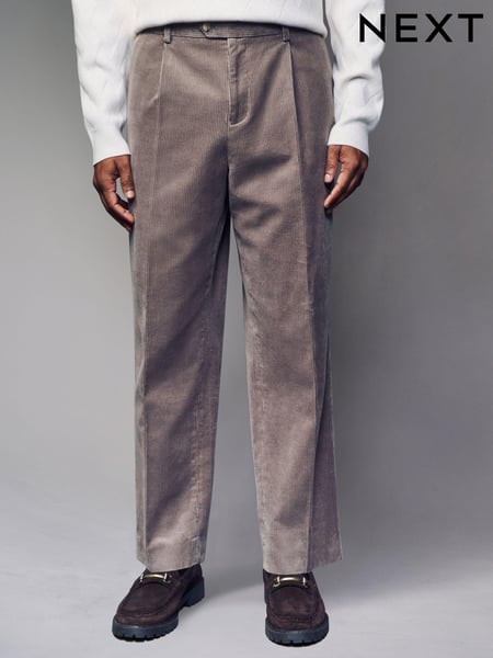 Neutral Straight Fit 100% Cotton Corduroy Suit Trousers (N54914) | € 26