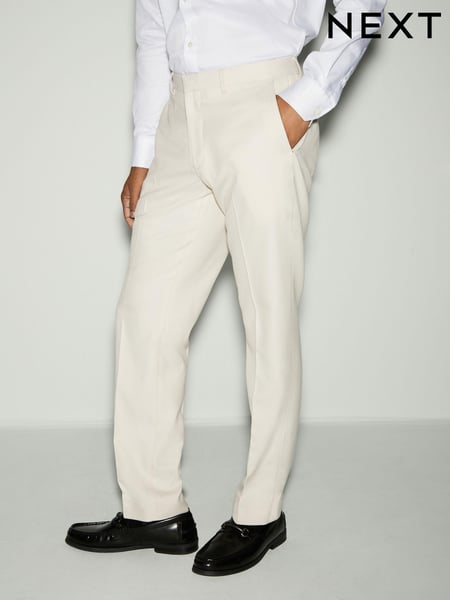 Ecru Cream Slim Fit Tuxedo Suit Trousers (N54916) | € 52