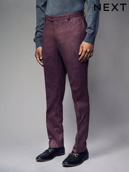 Pink Slim Fit Wool Blend Donegal Suit Trousers (N54940) | € 88