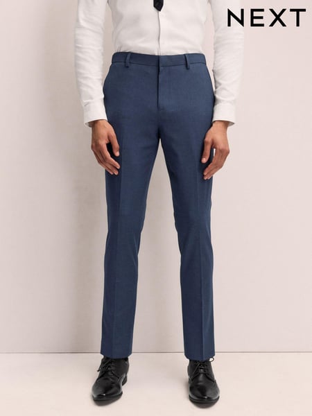 Mid Blue Slim Fit Muscle FIt Motionflex Stretch Suit Trousers (N54949) | € 75