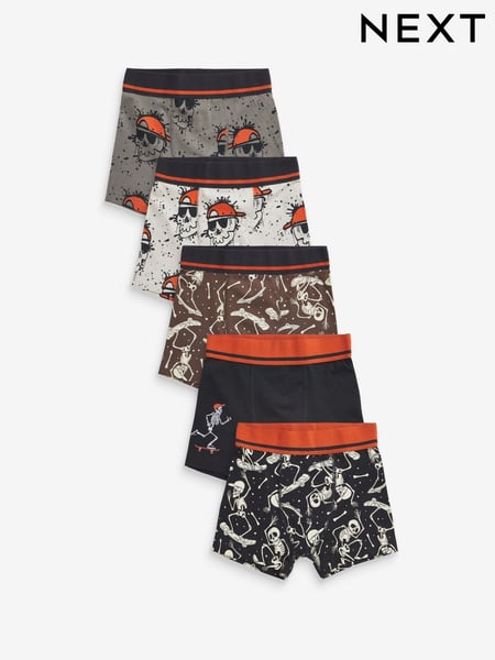 Skull Print Trunks 5 Pack (3-16yrs) (N59100) | € 14 - € 18